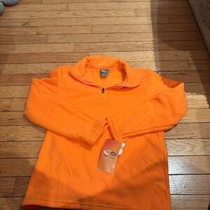 NWT C9 by Champion Girls Hunter Orange 1/4 Zip Microfleece Pullover Size Large